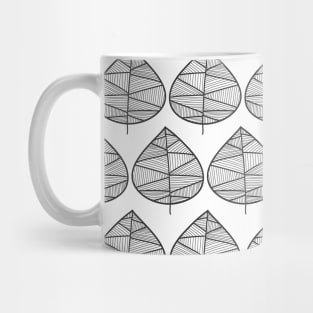 Modern monochrome leaves design Mug